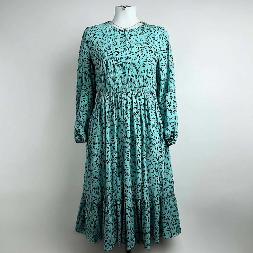 NWT BloomChic‎ Lined Pockets Velvet Leaf Print Dress Women's 14 16 Cottagecore